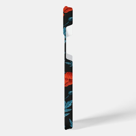 ケシの黒は赤と青 iPhoneケース (左側面)