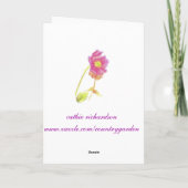 ケシのGladiolaの花の水彩画のハッピーバースデー サンキューカード (裏面)