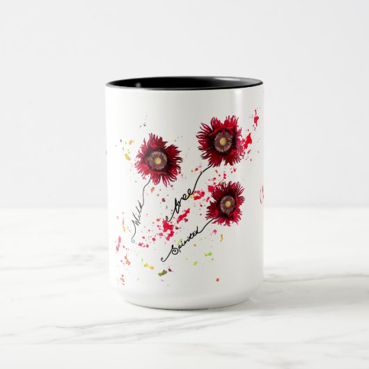 ケシや絵を描（ばちゃばちゃ）跳ねるに必ず忠実 マグカップ (中央)