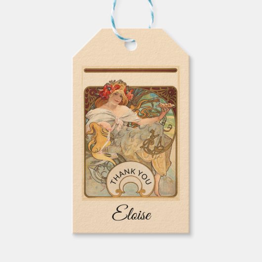 ケシを髪に入れた婦人、ありがとう ギフトタグ (正面)