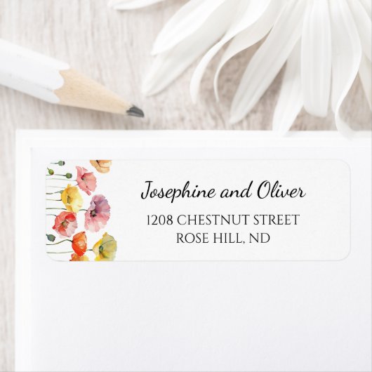 ケシカラフルキの野結婚花住所 シール (インサイチュ)