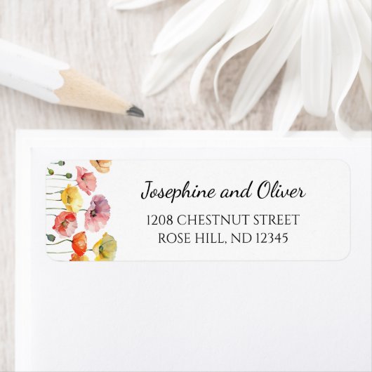 ケシカラフルキの野結婚花住所 シール (インサイチュ)