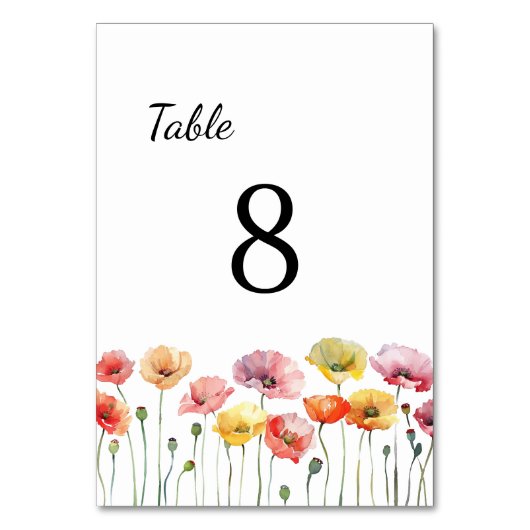 ケシカラフルキの野結婚花 テーブルナンバー (正面)
