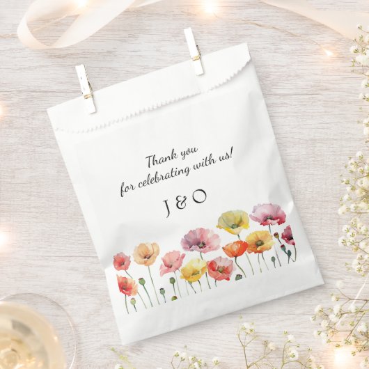 ケシカラフルキの野結婚花 フェイバーバッグ (クリップ留めされた状態)