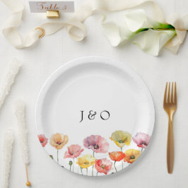 ケシカラフルキの野結婚花 ペーパープレート