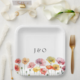 ケシカラフルキの野結婚花 ペーパープレート