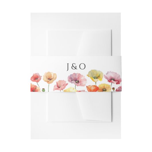 ケシカラフルキの野結婚花 招待状ベリーバンド (正面例)