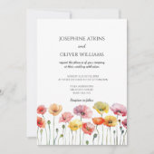ケシカラフルキ野花結婚式招待状 招待状 (正面)