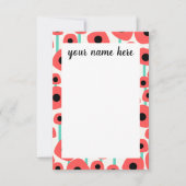 ケシパーソナライズされたの花の鞘 サンキューカード (正面)