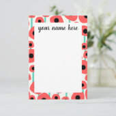 ケシパーソナライズされたの花の鞘 サンキューカード (スタンド正面)