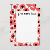 ケシパーソナライズされたの花の鞘 サンキューカード (正面/裏面)