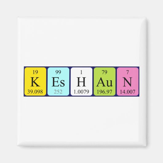 ケシャウン周期表名磁石 マグネット (正面)