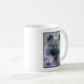 ケシャンドとオダマキ（植物） – 犬の写真 コーヒーマグカップ (正面右)