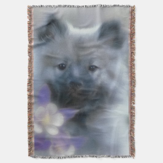 ケシャンドとオダマキ(植物) – 犬の写真 スローブランケット (正面縦)