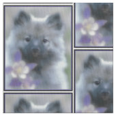 ケシャンドとオダマキ（植物） – 犬の写真 ファブリック (クローズアップ)