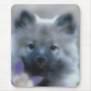 ケシャンドとオダマキ(植物) – 犬の写真 マウスパッド