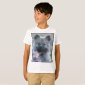 ケシャンドとオダマキ(植物) – 犬の写真 Tシャツ (正面フル)