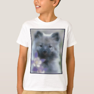 ケシャンドとオダマキ(植物) – 犬の写真 Tシャツ