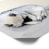 ケシャンドスリーピングパピー絵画ズオリジナルドッグアート ポスター (角)