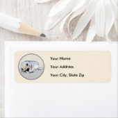 ケシャンドスリーピングパピー絵画ズオリジナルドッグアート ラベル (インサイチュ)