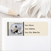 ケシャンドスリーピングパピー絵画ズオリジナルドッグアート ラベル (インサイチュ)