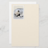 ケシャンドスリーピングパピー絵画ズオリジナルドッグアート 便箋 (正面/裏面)