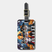 ケシャンドドッグスパンプキンハロウィンおもしろい ラゲッジタグ (正面縦)