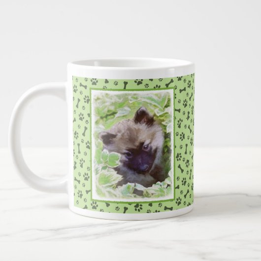 ケシャンドパピー絵画・イン・ザ・ガーデンオリジナル ジャンボコーヒーマグカップ (左)