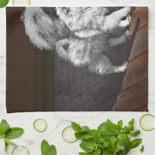 ケシャンドプレイタイ絵画ムのアイテム – かわいいオリジナルドッグアート キッチンタオル (折り畳み)