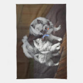 ケシャンドプレイタイ絵画ムのアイテム – かわいいオリジナルドッグアート キッチンタオル (縦)