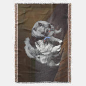 ケシャンドプレイタイ絵画ムのアイテム – かわいいオリジナルドッグアート スローブランケット (正面縦)