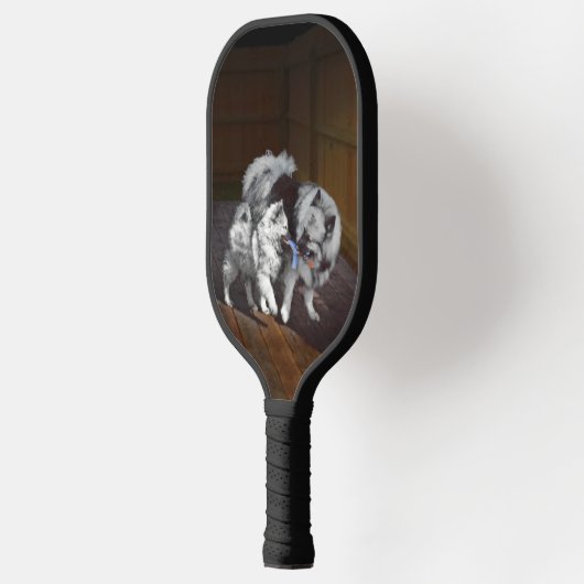 ケシャンドプレイタイ絵画ムのアイテム – かわいいオリジナルドッグアート ピックルボールラケット (左)
