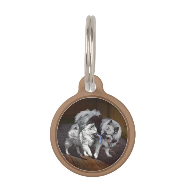 ケシャンドプレイタイ絵画ムのアイテム – かわいいオリジナルドッグアート ペット　ネームタグ (正面)