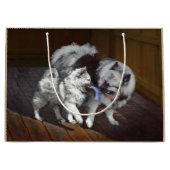 ケシャンドプレイタイ絵画ムのアイテム – かわいいオリジナルドッグアート ラージペーパーバッグ (正面)