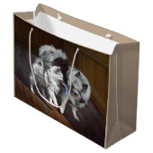 ケシャンドプレイタイ絵画ムのアイテム – かわいいオリジナルドッグアート ラージペーパーバッグ (正面アングル)