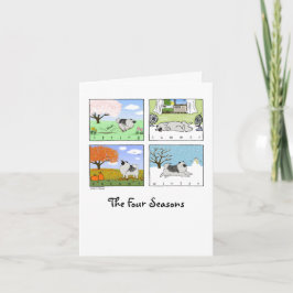 ケシャーンの四季 |かわいいキーズドッグの漫画 カード