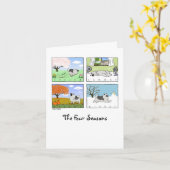 ケシャーンの四季 |かわいいキーズドッグの漫画 カード (黄色い花)