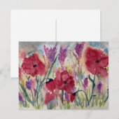 ケシ付きワイルドフラワー ポストカード (正面/裏面)