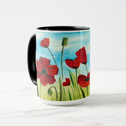 ケシ分野のコーヒー・マグ マグカップ (正面左)