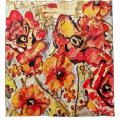 ケシ分野のデザイン1のシャワー・カーテン シャワーカーテン (正面)