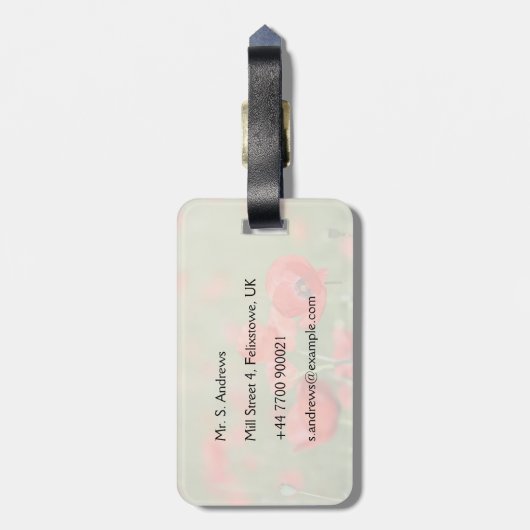 ケシ分野の荷物のラベルのケシ ラゲッジタグ (裏面縦)