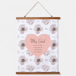 ケシ図解入りの、写真付きのの花 吊り下げ型タペストリー