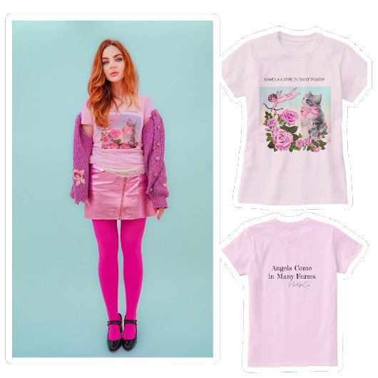 ケシ来ートの多くの型枠シャツの天使 Tシャツ