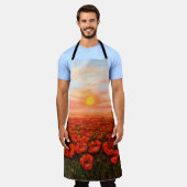  ケシ油絵  エプロン (着用した状態)