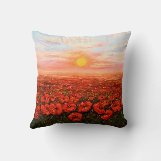 ケシ油絵 クッション (裏面)