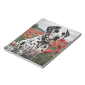 ケシ畑でハンサムなダレメド犬 ノートパッド (回転)