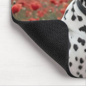ケシ畑でハンサムなダレメド犬 マウスパッド (コーナー)