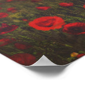 ケシ畑の妖精の日没ファンタジーアート ポスター (角)