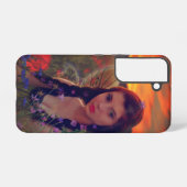 ケシ畑の妖精の日没ファンタジーアート SAMSUNG GALAXYケース (裏面横)