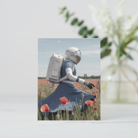 ケシ畑の宇宙飛行士 ポストカード (スタンド正面)